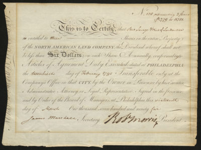 Certificate with black ink shows writing and signatures