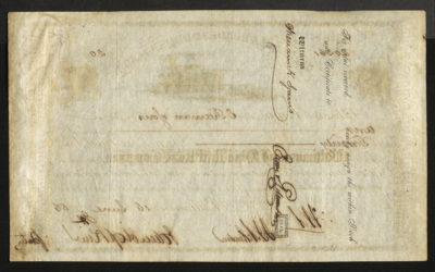 Backside shows legal language and signatures language including spacing for dates, amounts, and signatures